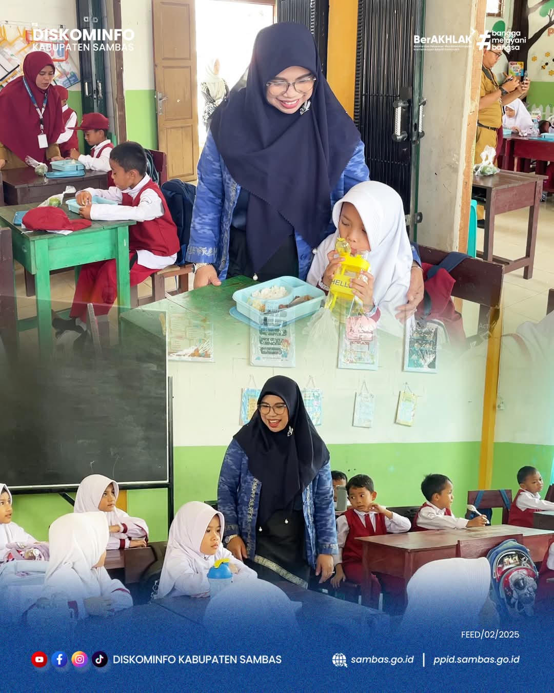 Ketua TP PKK Sambas Pantau Pelaksanaan Program Makan Gratis Bergizi di SDS IT Sulthoniyah