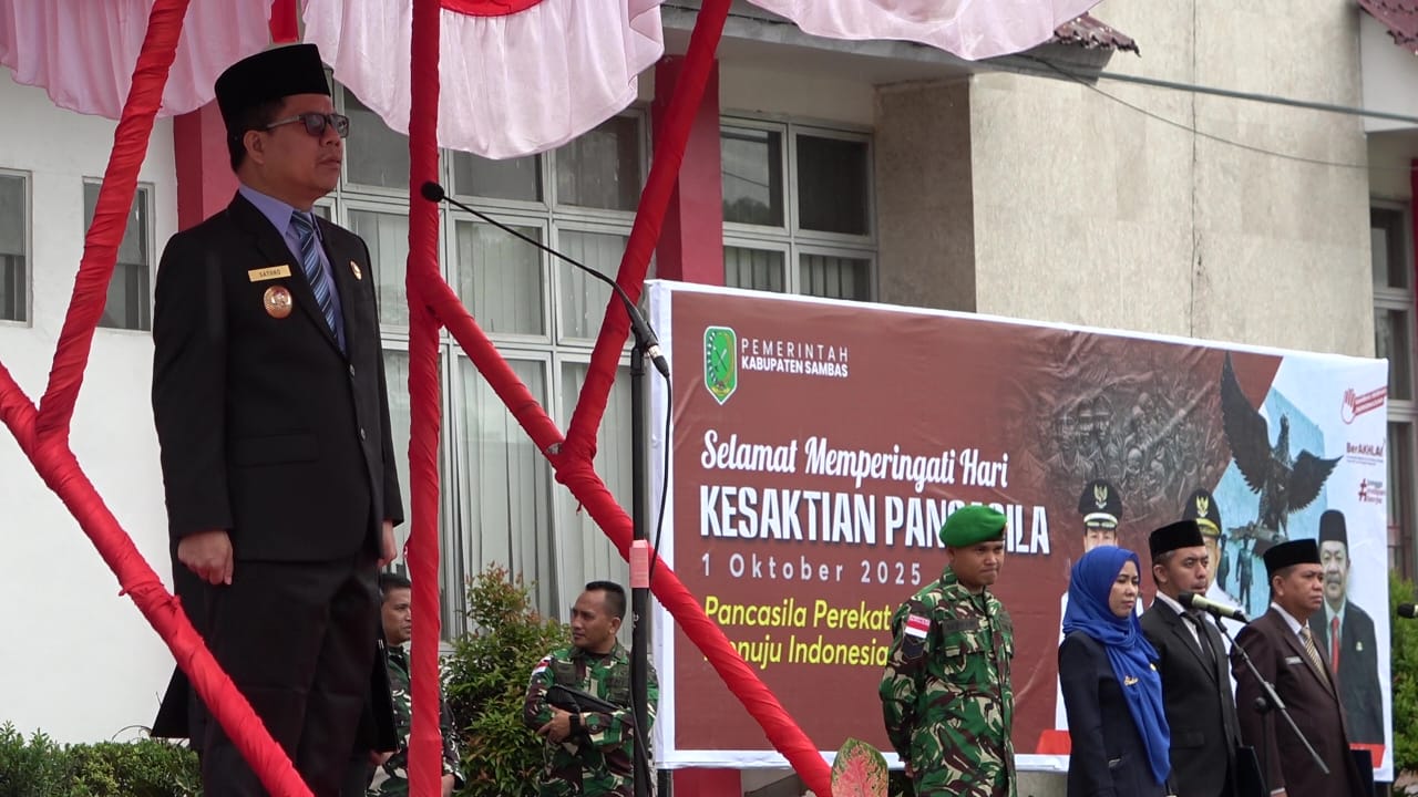 Meski ditengah Gerimis, Pelaksanaan Upacara Peringatan Hari Kesaktian Pancasila 2025  Berlangsung Khidmad di Kabupaten Sambas